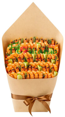 Съедобный конверт с креветками «Креветочный Десант»